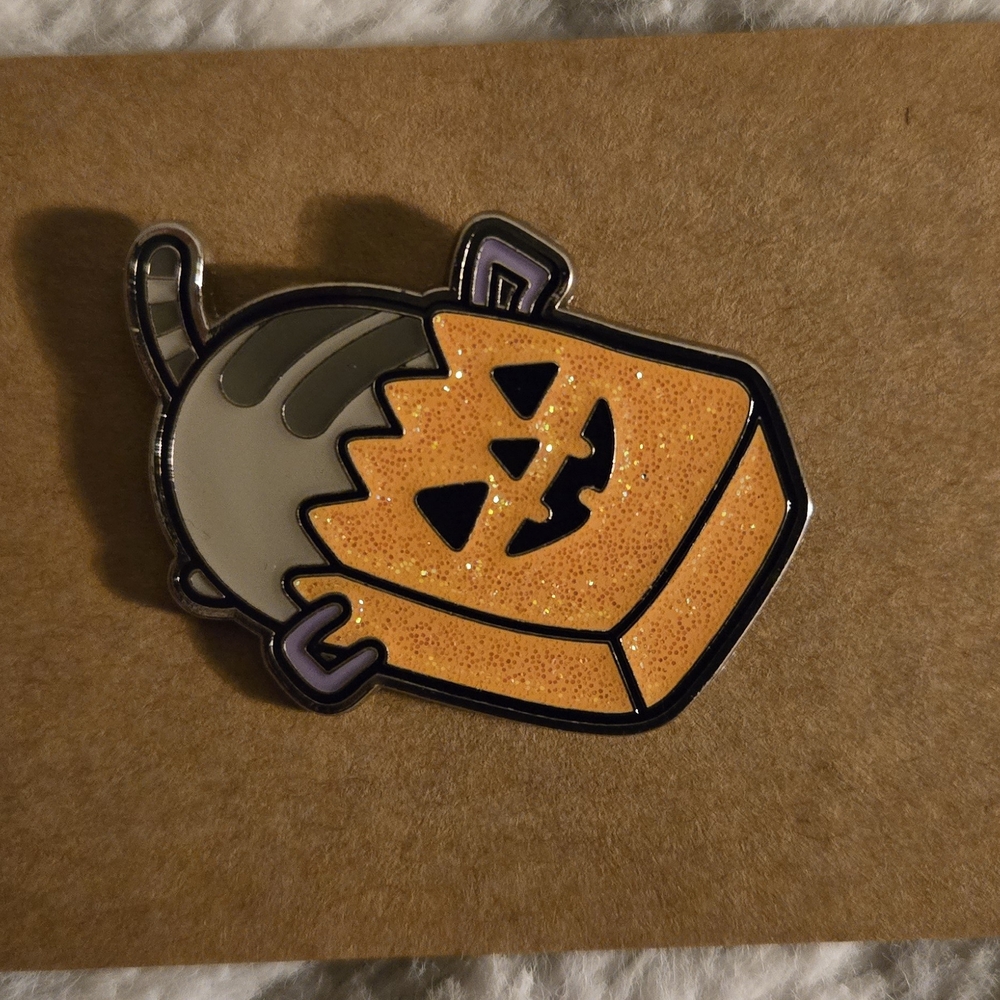 Halloween Pusheen Cat Pumpkin Enamel Pin 3/$15